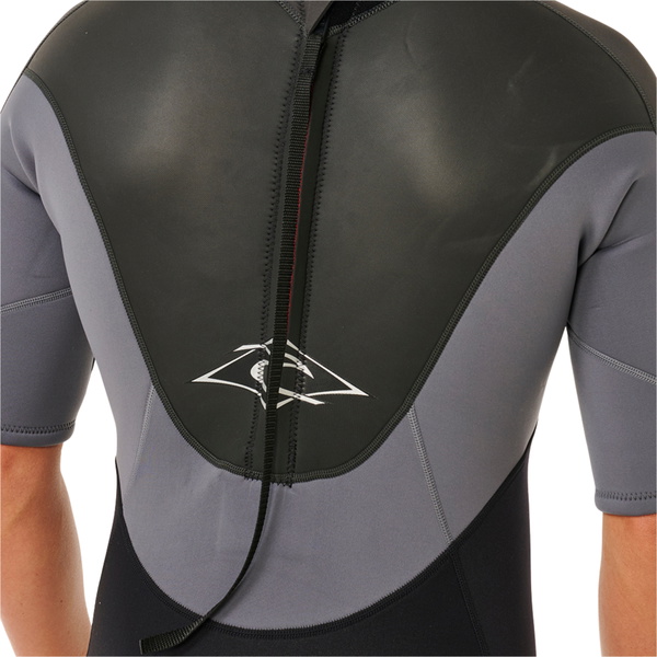 2026 Rip Curl Mens Omega 2mm Back Zip Shorty Wetsuit 128MSP - Grey
